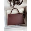 Hermes Kelly Mini II Sellier Handmade Bag In Bordeaux Epsom Calfskin - Image 2