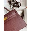 Hermes Kelly Mini II Sellier Handmade Bag In Bordeaux Epsom Calfskin - Image 5