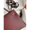 Hermes Kelly Mini II Sellier Handmade Bag In Bordeaux Epsom Calfskin - Image 9