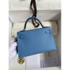 Hermes Kelly Mini II Sellier Handmade Bag In Blue Paradise Epsom Calfskin - Image 2