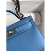 Hermes Kelly Mini II Sellier Handmade Bag In Blue Paradise Epsom Calfskin - Image 8