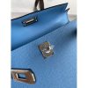 Hermes Kelly Mini II Sellier Handmade Bag In Blue Paradise Epsom Calfskin - Image 3