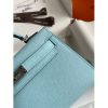 Hermes Kelly Mini II Sellier Handmade Bag In Blue Zephyr Epsom Calfskin - Image 6