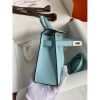 Hermes Kelly Mini II Sellier Handmade Bag In Blue Zephyr Epsom Calfskin - Image 8