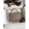 Hermes Kelly Mini II Sellier Handmade Bag In Gris Asphalt Epsom Calfskin - Image 2