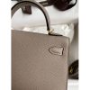 Hermes Kelly Mini II Sellier Handmade Bag In Gris Asphalt Epsom Calfskin - Image 9