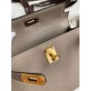 Hermes Kelly Mini II Sellier Handmade Bag In Gris Asphalt Epsom Calfskin - Image 3