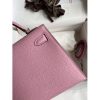 Hermes Kelly Mini II Sellier Handmade Bag In Mauve Sylvestre Epsom Calfskin - Image 5