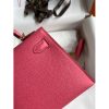 Hermes Kelly Mini II Sellier Handmade Bag In Rose Azalee Epsom Calfskin - Image 6