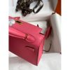 Hermes Kelly Mini II Sellier Handmade Bag In Rose Azalee Epsom Calfskin - Image 8