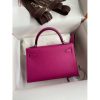 Hermes Kelly Mini II Sellier Handmade Bag In Rose Purple Epsom Calfskin - Image 2