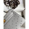 Hermes Kelly Mini II Sellier Handmade Bag In Bleu Glacier Ostrich Leather - Image 5