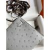 Hermes Kelly Mini II Sellier Handmade Bag In Bleu Glacier Ostrich Leather - Image 6