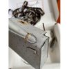 Hermes Kelly Mini II Sellier Handmade Bag In Bleu Glacier Ostrich Leather - Image 8