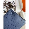Hermes Kelly Mini II Sellier Handmade Bag In Blue Iris Ostrich Leather - Image 6