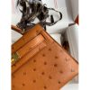 Hermes Kelly Mini II Sellier Handmade Bag In Gold Ostrich Leather - Image 5
