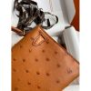 Hermes Kelly Mini II Sellier Handmade Bag In Gold Ostrich Leather - Image 6