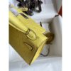 Hermes Kelly Mini II Sellier Handmade Bag In Lime Ostrich Leather - Image 8
