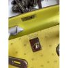 Hermes Kelly Mini II Sellier Handmade Bag In Lime Ostrich Leather - Image 3