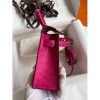 Hermes Kelly Mini II Sellier Handmade Bag In Rose Red Ostrich Leather - Image 4