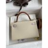 Hermes HSS Kelly Mini II Sellier Tri-color Bag In Craie/Pink/Gold Epsom Calfskin - Image 2