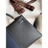 Hermes Kelly Mini II Sellier Tri-color Bag In Black/Blue Indigo/Red Calfskin - Image 5