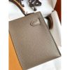 Hermes Kelly Mini II Sellier Tri-color Bag In Taupe/Sesame/Blue Nuit Epsom Calfskin - Image 5