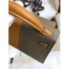 Hermes Kelly Mini II Sellier Tri-color Bag In Taupe/Sesame/Blue Nuit Epsom Calfskin - Image 6