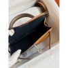 Hermes Kelly Mini II Sellier Tri-color Bag In Taupe/Sesame/Blue Nuit Epsom Calfskin - Image 8