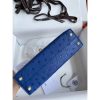 Hermes Kelly Mini II Sellier Handmade Bag In Blue Electric Ostrich Leather - Image 8