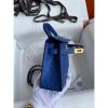 Hermes Kelly Mini II Sellier Handmade Bag In Blue Electric Ostrich Leather - Image 2
