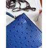 Hermes Kelly Mini II Sellier Handmade Bag In Blue Electric Ostrich Leather - Image 5