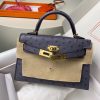 Hermes Kelly Mini II Sellier Handmade Bag In Gris Agate Ostrich Leather - Image 2
