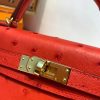 Hermes Kelly Mini II Sellier Handmade Bag In Red Ostrich Leather - Image 5