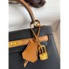 Hermes Kelly Sellier 25 Bicolor Bag in Black and Gold Epsom Calfskin - Image 3