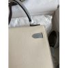 Hermes Kelly Sellier 25 Bicolor Bag in Craie and Gris Mouette Epsom Calfskin - Image 4