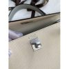 Hermes Kelly Sellier 25 Bicolor Bag in Craie and Gris Mouette Epsom Calfskin - Image 7