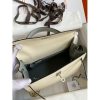 Hermes Kelly Sellier 25 Bicolor Bag in Craie and Gris Mouette Epsom Calfskin - Image 8