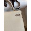 Hermes Kelly Sellier 25 Bicolor Bag in Craie and Trench Epsom Calfskin - Image 3