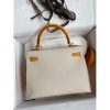Hermes Kelly Sellier 25 Bicolor Bag in Craie and Yellow Epsom Calfskin - Image 2
