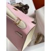 Hermes Kelly Sellier 25 Bicolor Bag in Rose Sakura and Craie Epsom Calfskin - Image 5