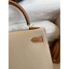 Hermes Kelly Sellier 25 Bicolor Bag in Trench and Gold Epsom Calfskin - Image 4
