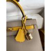 Hermes Kelly Sellier 25 Bicolor Bag in Trench and Yellow Epsom Calfskin - Image 3