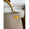 Hermes Kelly Sellier 25 Bicolor Bag in Trench and Yellow Epsom Calfskin - Image 4