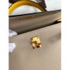 Hermes Kelly Sellier 25 Bicolor Bag in Trench and Yellow Epsom Calfskin - Image 7