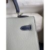 Hermes Kelly Sellier 25 Bicolor Bag in Pearl Grey and Blue Mysore Goatskin - Image 4