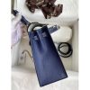 Hermes Kelly Sellier 25 Bicolor Bag in Pearl Grey and Blue Mysore Goatskin - Image 5
