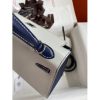 Hermes Kelly Sellier 25 Bicolor Bag in Pearl Grey and Blue Mysore Goatskin - Image 6