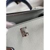 Hermes Kelly Sellier 25 Bicolor Bag in Pearl Grey and Blue Mysore Goatskin - Image 7