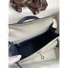 Hermes Kelly Sellier 25 Bicolor Bag in Pearl Grey and Blue Mysore Goatskin - Image 8